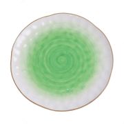 Тарелка круглая d=27 см,фарфор,зеленый цвет 