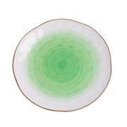 Тарелка круглая d=21 см,фарфор,зеленый цвет 