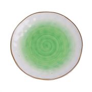 Тарелка круглая d=19 см,фарфор,зеленый цвет 