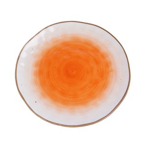 Тарелка круглая d=19 см,фарфор,оранжевый цвет 