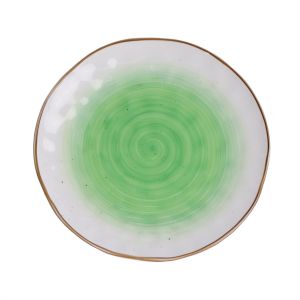 Тарелка круглая d=19 см,фарфор,зеленый цвет 