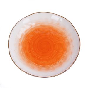 Салатник d=21,5*3,8 см,400 мл, фарфор,оранжевый цвет 