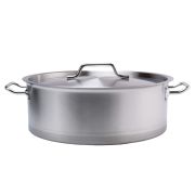 MGsteel Кастрюля 18 л. нерж. d=42 см. h=15 см. низкая, тройное дно с крышк. (индукция) MGsteel /1/
