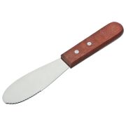 MGsteel Шпатель кондитерский 19 см. раб.часть 9,5*3,5 см. с волн. кром, нерж. с дерев. ручкой MGsteel /1/12/120/