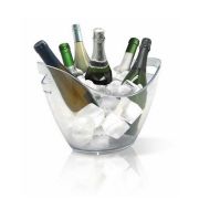 Vin Bouquet (Испания) Ведро для шампанского 7 л. пласт. 355*255/210*160 мм. h=260 мм. с ручками для 6-ти бутылок, прозрачное VB /1/12/