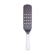MGsteel Лопатка 37 см. изогнутая раб.часть 20*8 см. нерж. перфор. широкая с пластик. ручкой белая MGsteel /1/12/120/