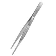MGsteel Щипцы (пинцет) 20 см. прямые, прямой кончик с зубцами, нерж. MGsteel /1/100/