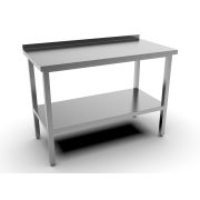 MGsteel Стол разделочный с бортом 1000*600*870 мм. сварной, полка сплошная, нерж. MGsteel /1/