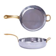 MGsteel Сковорода порц. d=18,5 см. h=4,5 см. 1,05 л. нерж. глубокая с 2 ручками латунь MGsteel /1/36/
