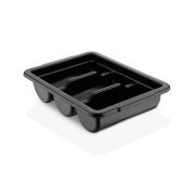 GASTROPLAST (Турция) Емкость для столовых приборов 3 секции 40*29*9,5 см. черная, п/п (крышка 76908) GP /1/12/