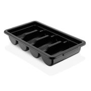 GASTROPLAST (Турция) Емкость для столовых приборов 4 секции 53*29*9,5 см. черная, п/п (крышка 76909) GP /1/12/