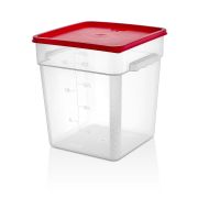 GASTROPLAST (Турция) Контейнер для продуктов квадр. 17,2 л. 28*28*32 см. с мерн. шкалой, прозрач, п/п, б/крышки (крышка 76714) GP /1/12/