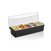 GASTROPLAST (Турция) Контейнер для фруктов, специй и соусов 5 отд. по 0,45 л. черный, пластик. GP /1/12/