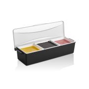 GASTROPLAST (Турция) Контейнер для фруктов, специй и соусов 3 отд. по 0,85 л. черный, пластик. GP /1/12/