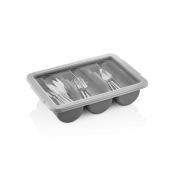 GASTROPLAST (Турция) Емкость для столовых приборов 3 секции 40*29*9,5 см. серая, п/п (крышка 76908) GP /1/12/