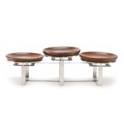 Стойка металлическая для выкладки + три блюда из бука,90*30*25 см,  P.L.--Hotelware