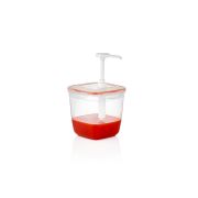 GASTROPLAST (Турция) Диспенсер для соуса 170*170 мм. h=175 мм. 3,6 л. с дозатором (25 мл), п/п, прозрачный GP /1/