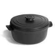 EMILE HENRY (Франция) Кастрюля 0,6 л. керам. d=17 см. h=13,5 см. с крышкой черная Emile Henry /1/2/