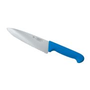 Нож PRO-Line поварской, синяя пластиковая ручка, волнистое лезвие, 25 см, P.L. Proff Cuisine