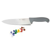 Шеф-нож PRO-Line с цветными кнопками 20 см, серая пластиковая ручка, P.L. Proff Cuisine