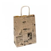 Пакет с ручками «Газета», 26+14*32 см, крафт-бумага, Garcia de PouИспания