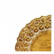 Салфетка ажурная золотая d 19 см, металлизированная целлюлоза, 100 шт, Garcia de Pou