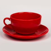 Чайная пара красная, 300 мл,фарфор, P.L. Proff Cuisine