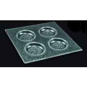 3D Glassware (Турция) Менажница 4-х секц. 200*200 мм. ячейка 60*60*10 мм. стекло 3D  /1/10/