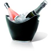 Vin Bouquet (Испания) Ведро для шампанского 3 л. пласт. 260*160/160*115 мм. h=200 мм. с ручками для 2-х бутылок, черное VB /1/12/