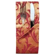 Текстиль (Россия) Конверт (куверт) 22,5*10 см. на 3 предмета Мати бордо перья /1/ Под заказ
