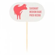 Дерево (Китай) Флажок для стейка «MEDIUM RARE» 8 см. 100 шт/уп /1/40/