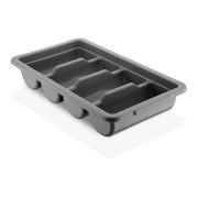 GASTROPLAST (Турция) Емкость для столовых приборов 4 секции 53*29*9,5 см. серая, п/п (крышка 76909) GP /1/12/