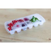 Пластик (Россия) Форма для льда на 12 кубиков 23*9,6 см. с крышкой /1/32/