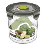 Пластик (Россия) Контейнер для продуктов круглый 1,15 л. d=12,5 см. h=12 см. герметич. с клапаном «Бриллиант»/1/12/