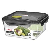 Пластик (Россия) Контейнер для продуктов квадр. 1,15 л. 15*15*7 см. герметичный с клапаном «Бриллиант» /1/12/