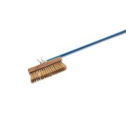 GI.METAL (Италия) Щетка для печи 150 см. 20*6,6 см. поворотная, с медной щетиной h=4,5 см. со скребком Gimetal /1/