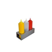 MGsteel Подставка для соусов 3 ячейки 28*10*8 см. нерж. MGsteel /1/24/