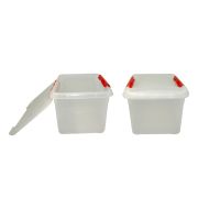 MGprof Контейнер для продуктов прямоуг.  8,0 л. 30*23*16,5 см. с красным зажимом MGprof /1/25/