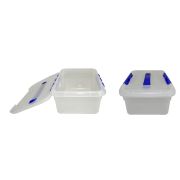 MGprof Контейнер для продуктов прямоуг. 6,0 л. 30*23*12 см. с ручкой, с синим зажимом MGprof /1/12/
