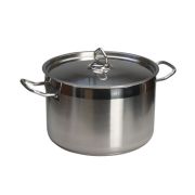 Нерж (Китай) Кастрюля 9,0 л. нерж. d=27,5 см. h=17,5 см. тройное дно с крышк. (индукция) /1/