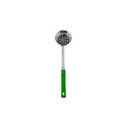 MGsteel Половник 0,12 л.нерж. L ручки 27 см. d=8,6 см.плоское дно перф. с пласт.руч.зел.MGsteel /1/72/