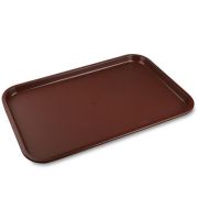 Пластик (Китай) Поднос прорезиненный прямоуг. 36*25 см. коричневый MGprof  /1/12/
