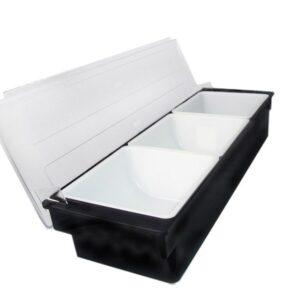 MGprof Контейнер для фруктов, специй и соусов 3 отд. по 0,92 л. черный, пластик. MGprof /1/12/