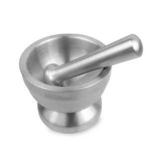 MGsteel Ступка d=11,8 см. h=11 см. с пестиком 14 см., нерж. упрочнен. MGsteel /1/24/