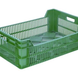 Ящики (Россия) Ящик 600*400*190 мм. для фруктов прямой перфорир. зеленый (крышка 70254, 73263) /1/48/