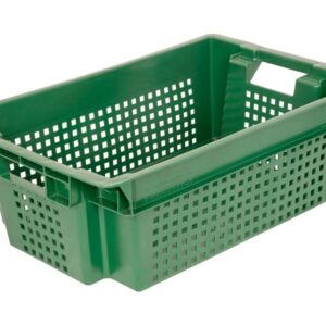Ящики (Россия) Ящик 600*400*200 мм. для овощей конусный перфорир. дно сплошное, зеленый (крышка 70254, 73263) /1/140/