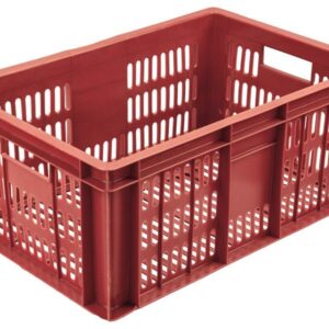 Ящики (Россия) Ящик 600*400*250 мм. колбасный прямой перфорир., красный (крышка 76402) /1/36/