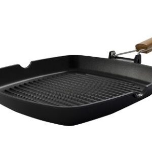 Abert (Италия) Сковорода-гриль 24*24 см. h=3,8 см. 1 л. алюм. рифлен. с дерев. ручкой Abert /1/6/