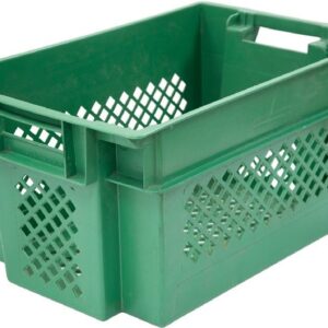 Ящики (Россия) Ящик 600*400*300 мм. для овощей конусный перфорир., зеленый (крышка 70254, 73263) /1/92/
