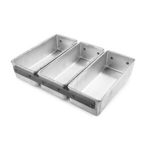 Алюминий (Россия) Форма для выпечки хлеба 20,5*9,2 см. h=6 см. алюм. литая 3х -секционная /1/ АКЦИЯ